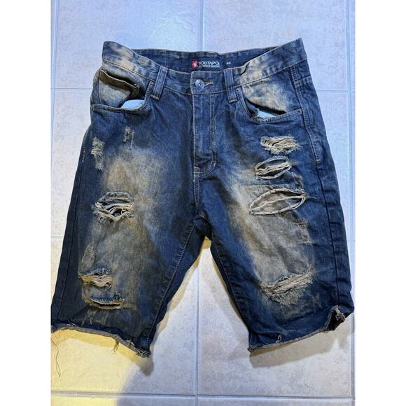 South Pole Men's Shorts vintage size 32 Regular Distressed Denim Y2K 100% Cotton - Picture 1 of 8